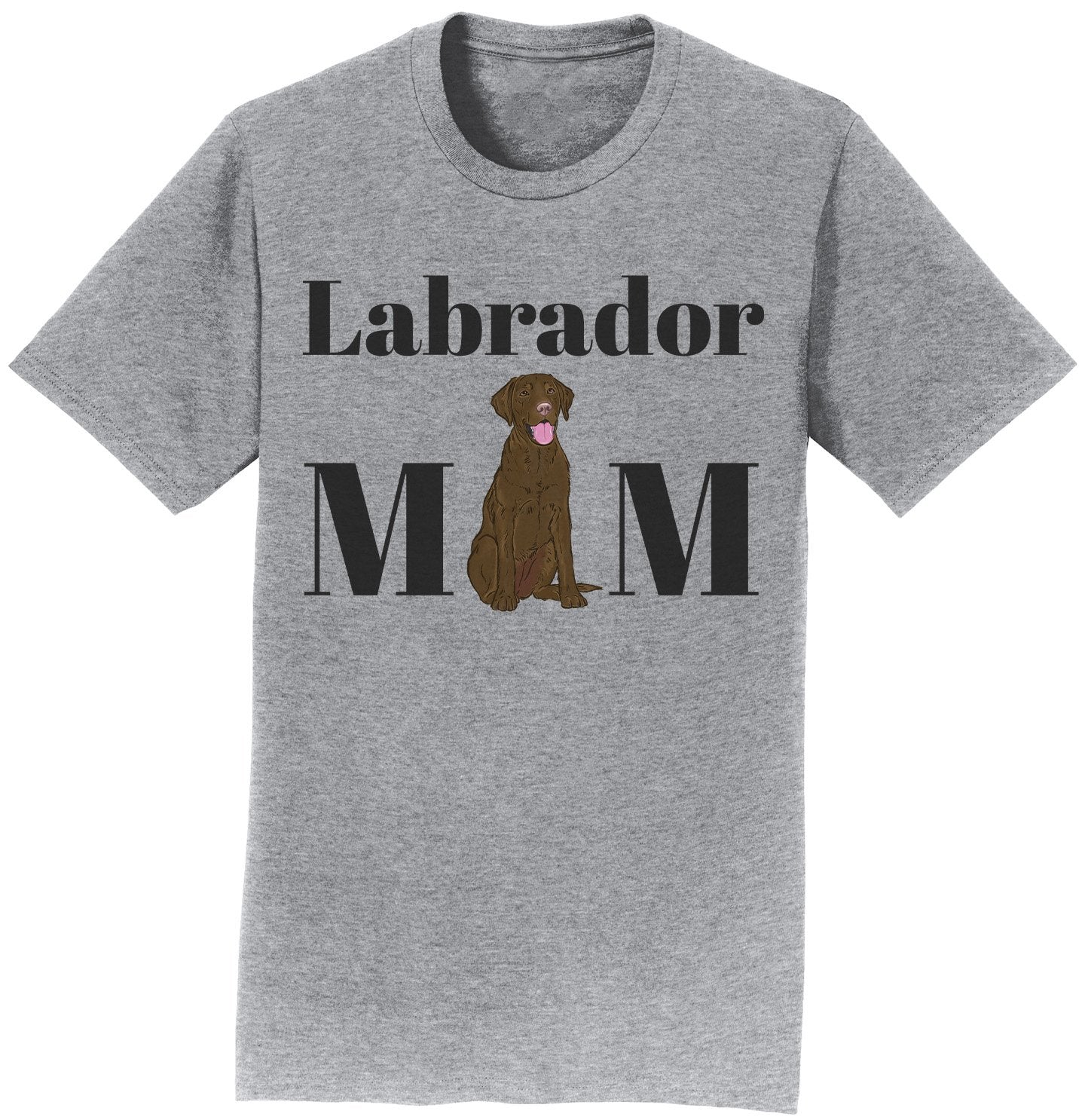 Chocolate Labrador Mom Illustration - Adult Unisex T-Shirt