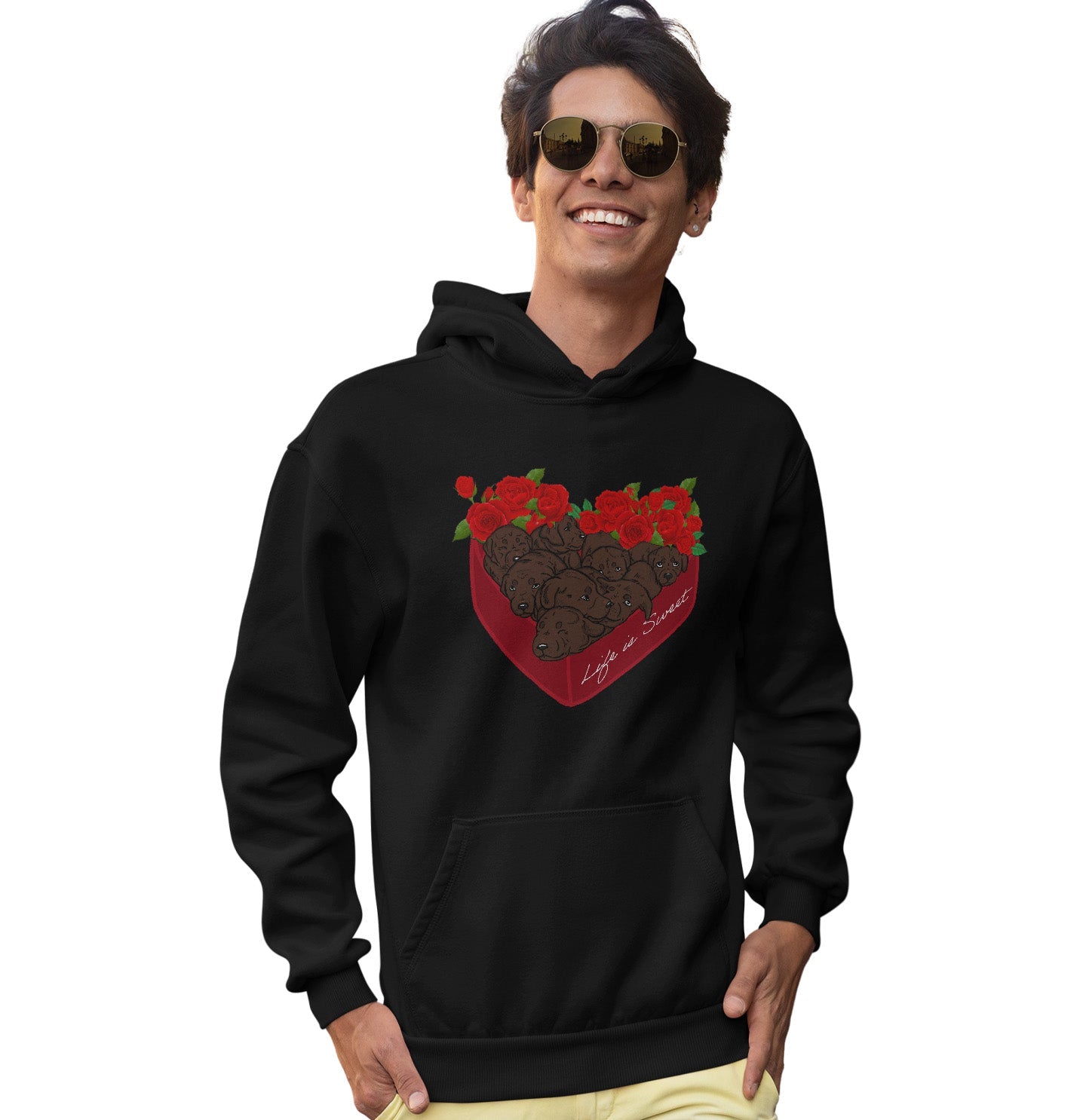 Labradors.com - Box of Chocolate Labs - Adult Unisex Hoodie Sweatshirt