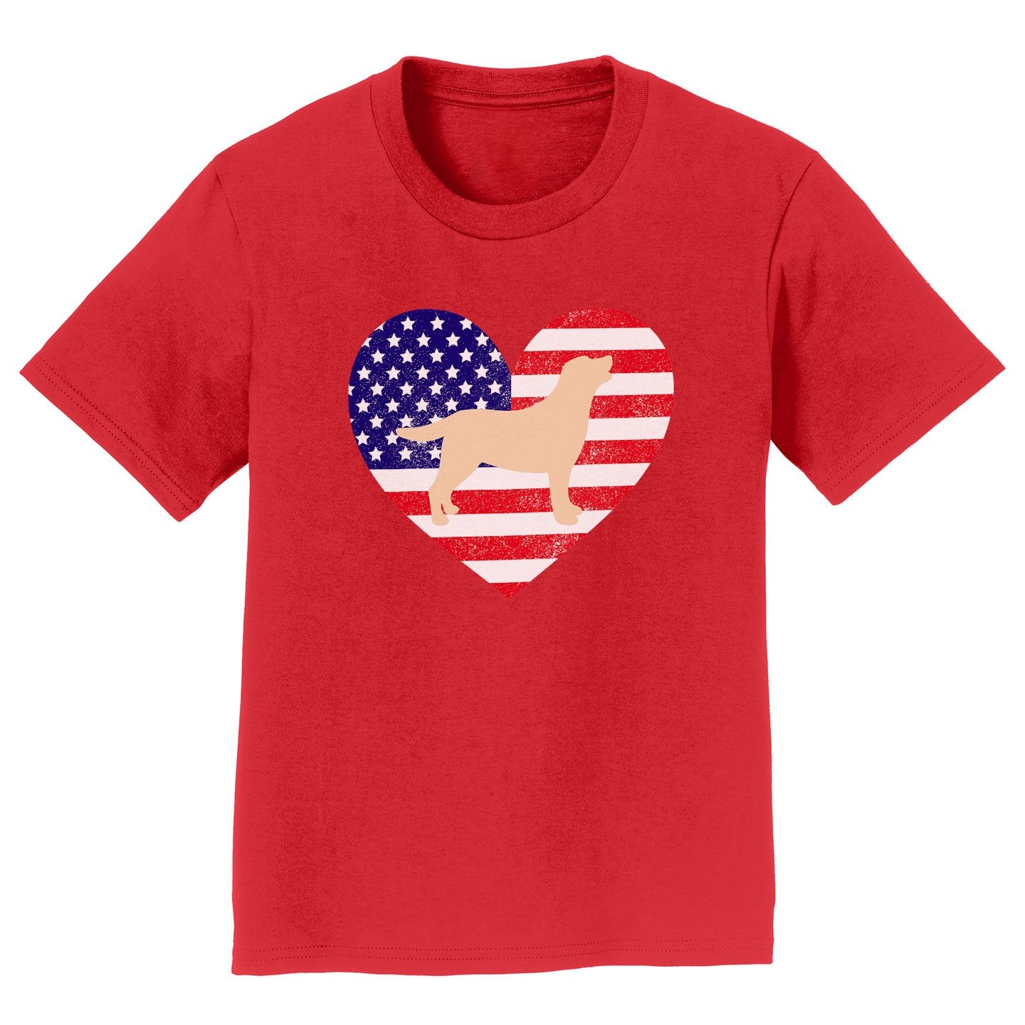 USA Flag Yellow Lab Silhouette - Kids' Unisex T-Shirt