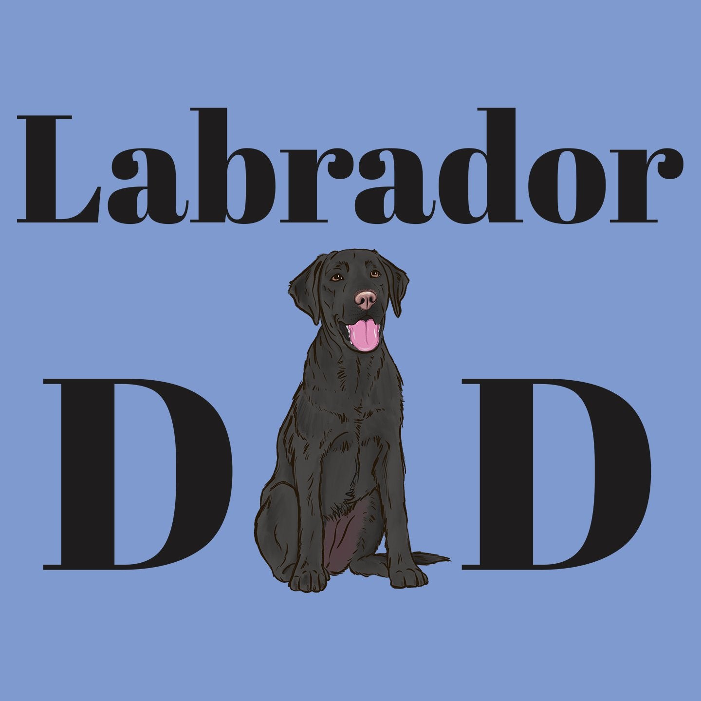 Black Labrador Dad Illustration - Adult Tri-Blend T-Shirt