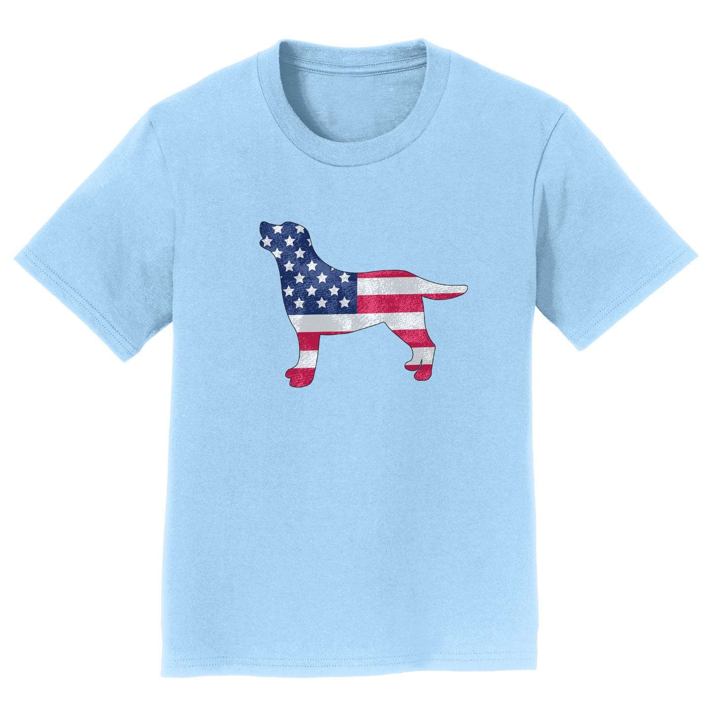 USA Flag Pattern Lab Silhouette - Kids' Tee Shirt