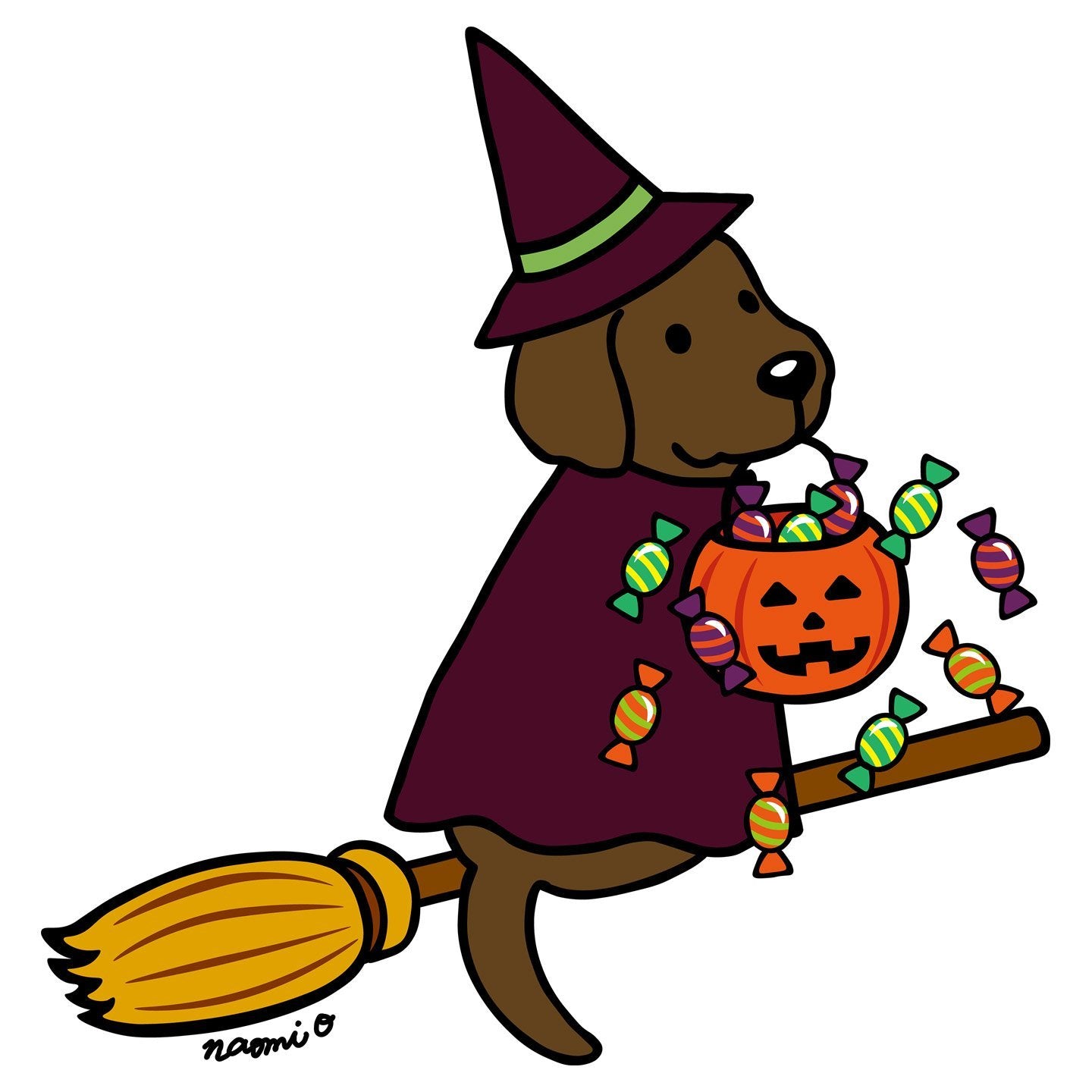 Chocolate Lab Witch - Adult Unisex Hoodie Sweatshirt