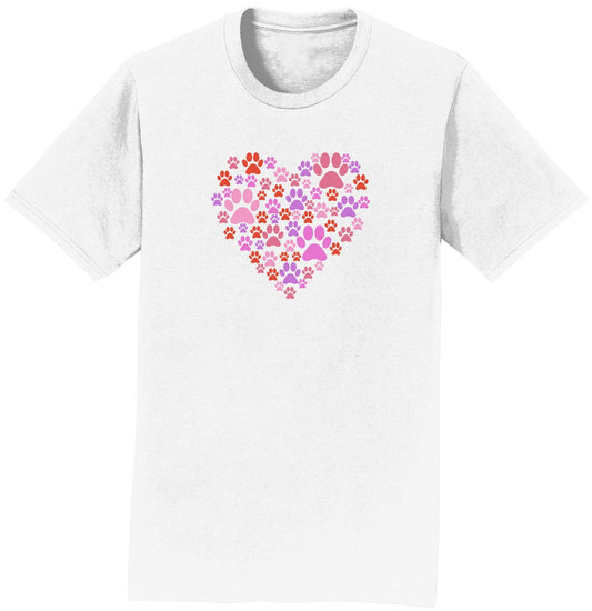 Pink Paw Heart - Adult Unisex T-Shirt