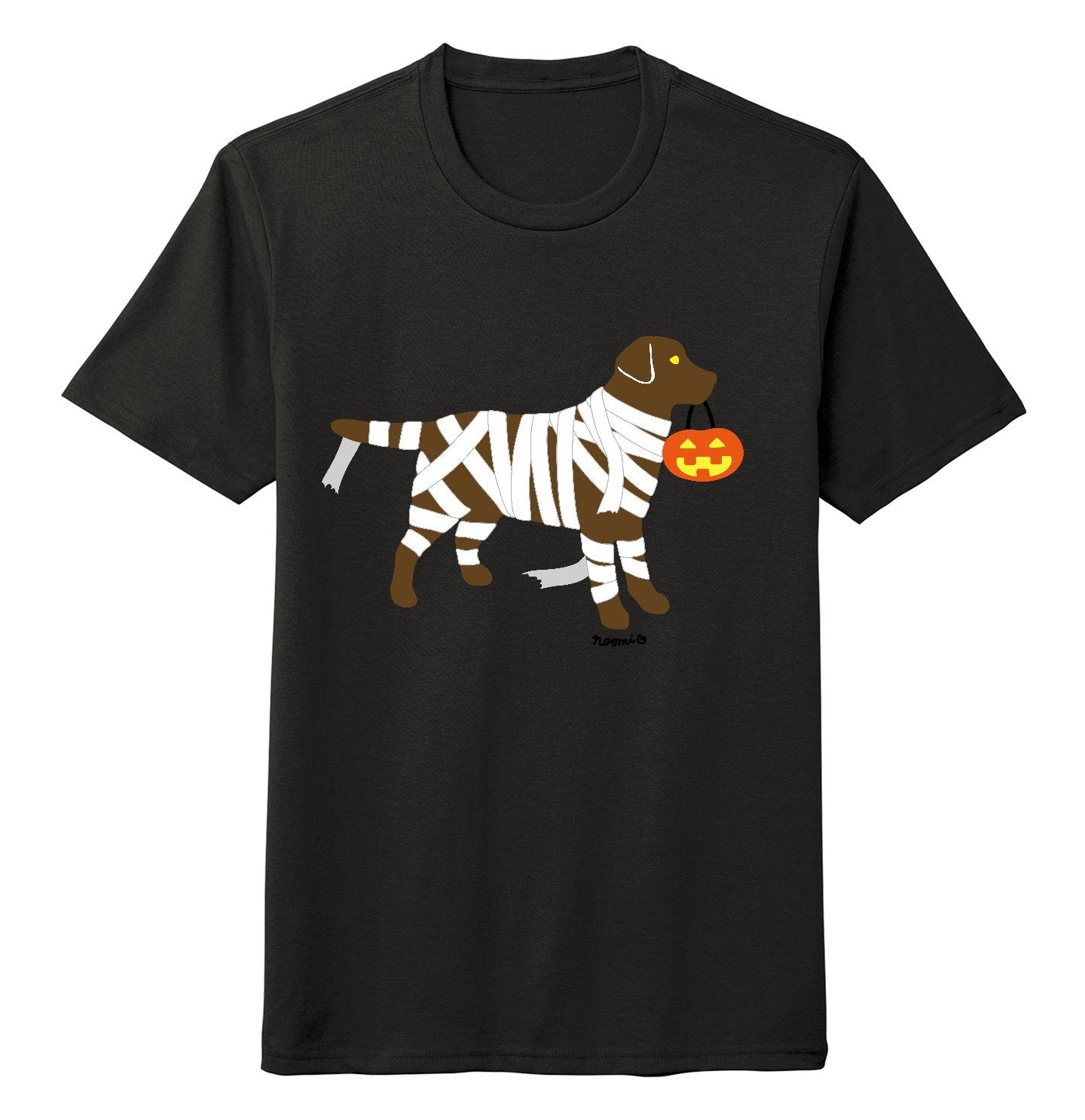 Chocolate Lab Mummy Trick or Treater - Adult Tri-Blend T-Shirt