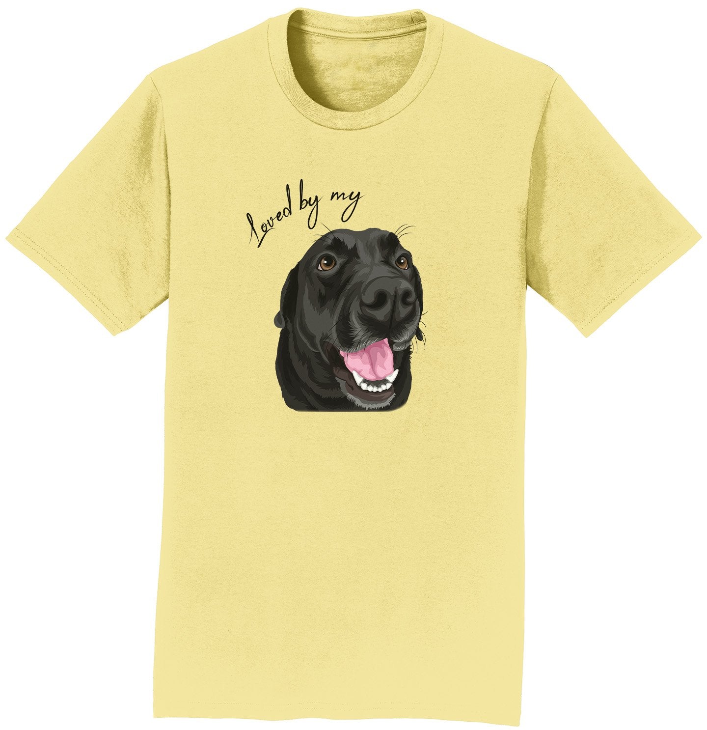 Loved By My Black Lab - Personalized Custom Adult Unisex T-Shirt