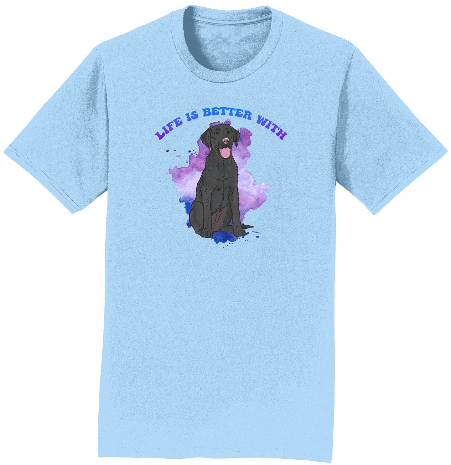 Life is Better Black Lab - Personalized Custom Adult Unisex T-Shirt