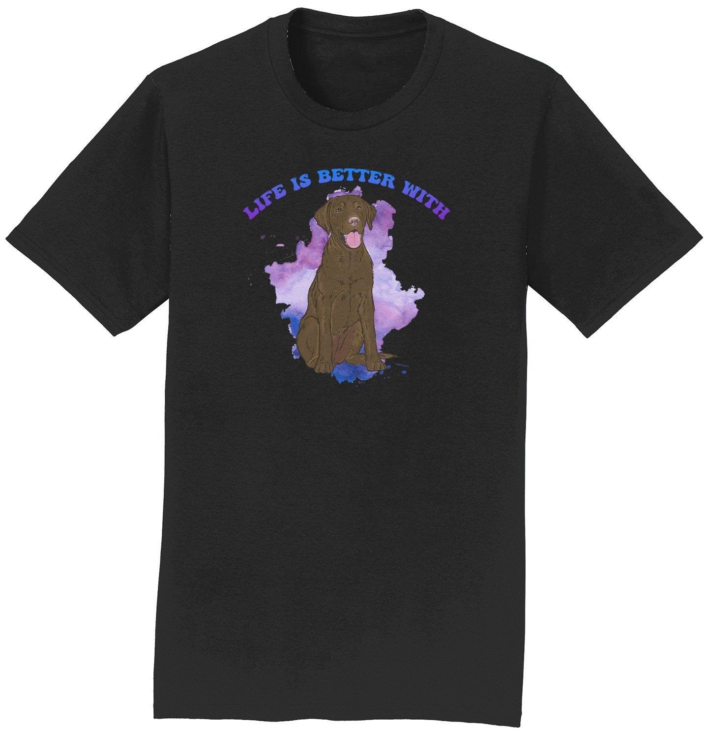 Life is Better Chocolate Lab - Personalized Custom Adult Unisex T-Shirt