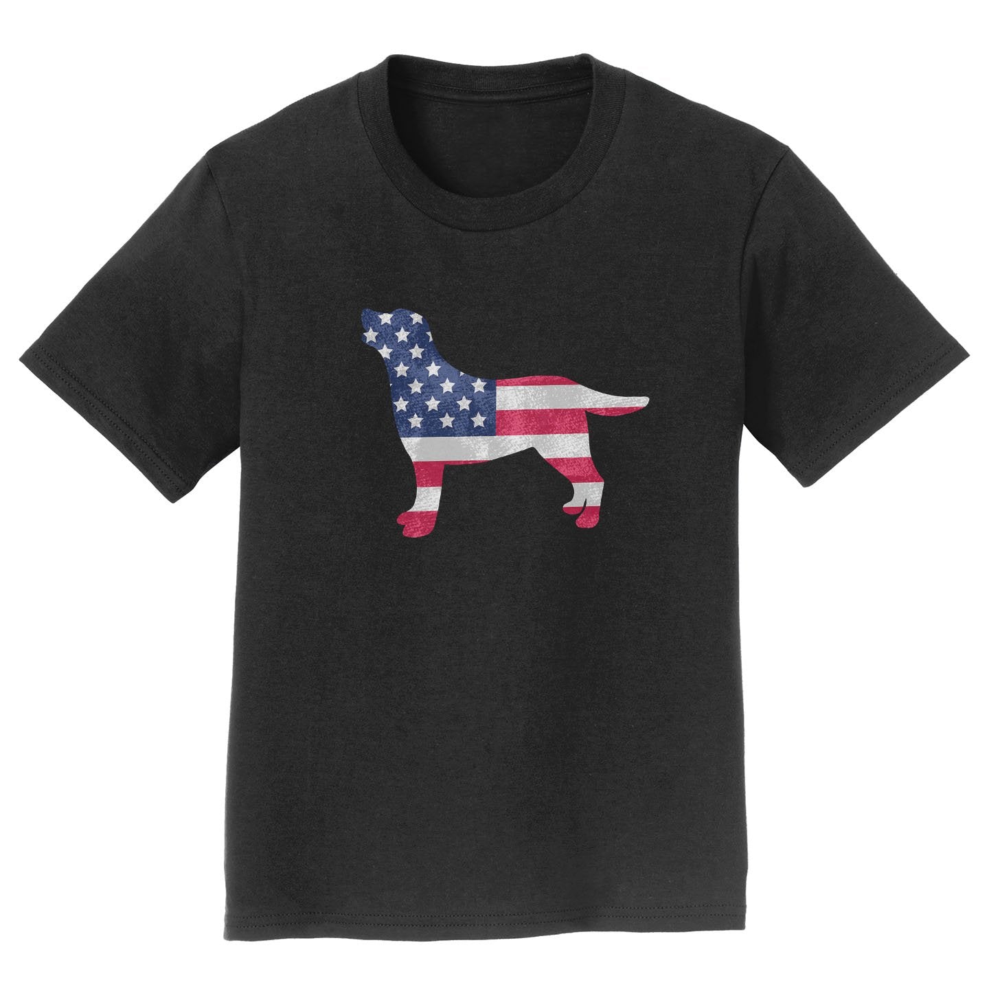 USA Flag Pattern Lab Silhouette - Kids' Unisex T-Shirt