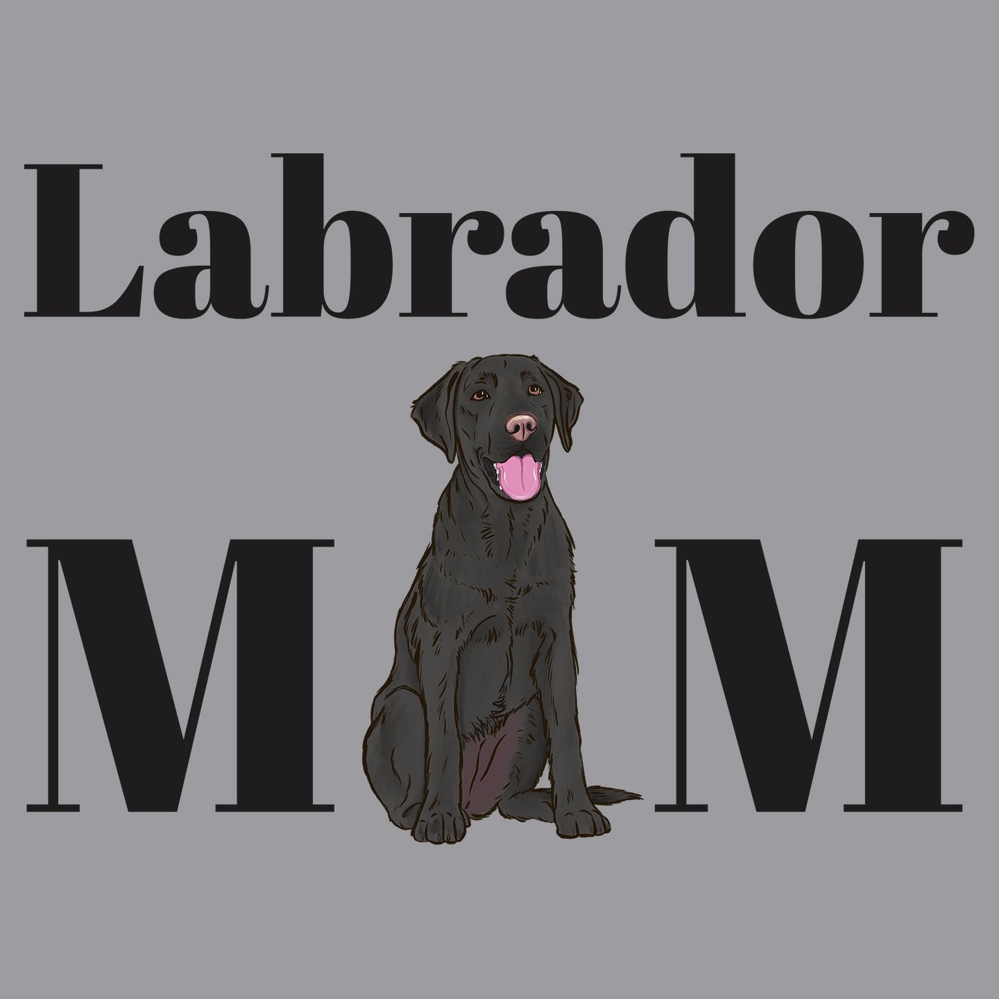Black Labrador Mom Illustration - Adult Unisex Crewneck Sweatshirt