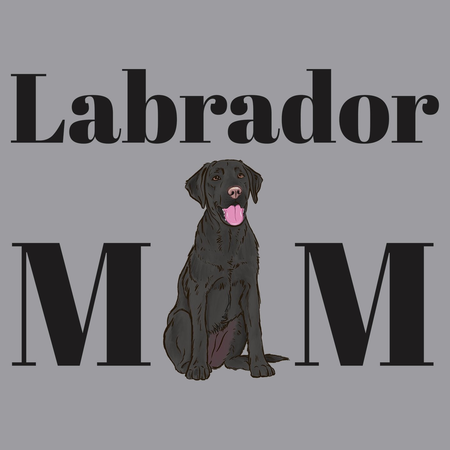 Black Labrador Mom Illustration - Women's V-Neck T-Shirt