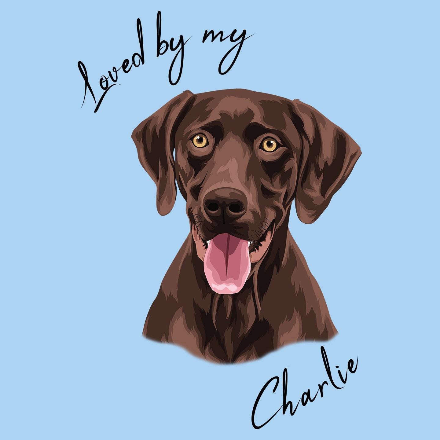 Loved By My Chocolate Lab - Personalized Custom Adult Unisex T-Shirt