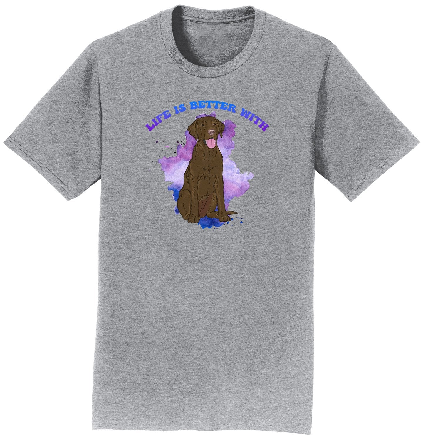 Life is Better Chocolate Lab - Personalized Custom Adult Unisex T-Shirt