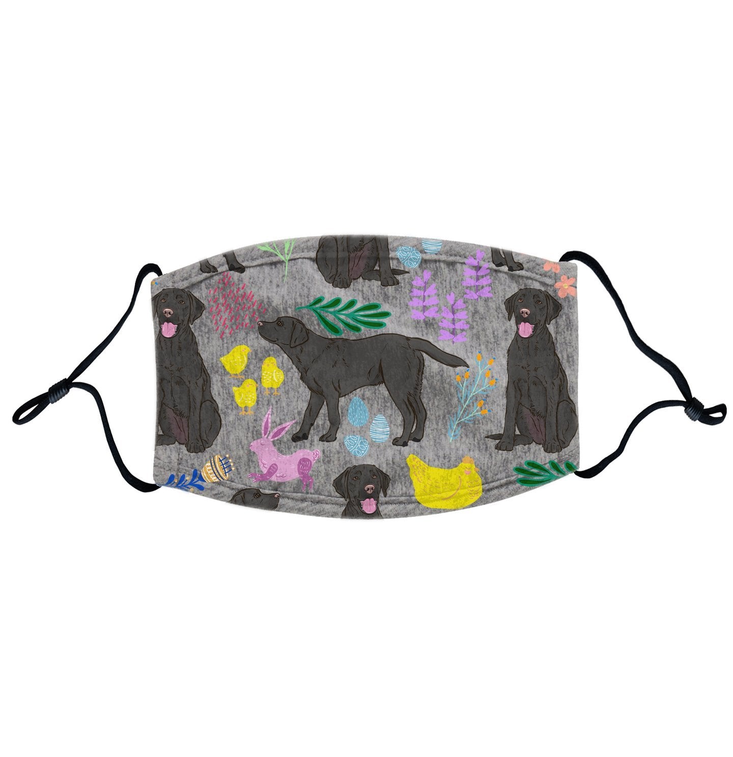 Labradors.com - Black Labrador Easter Mix  - Adult Adjustable Face Mask