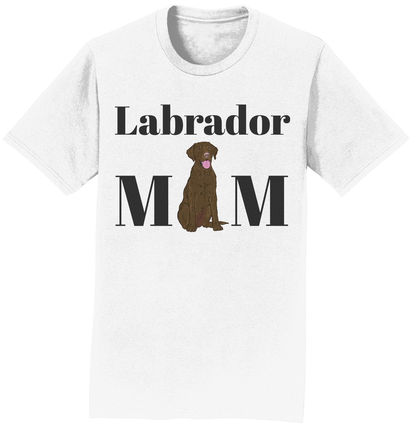 Chocolate Labrador Mom Illustration - Adult Unisex T-Shirt