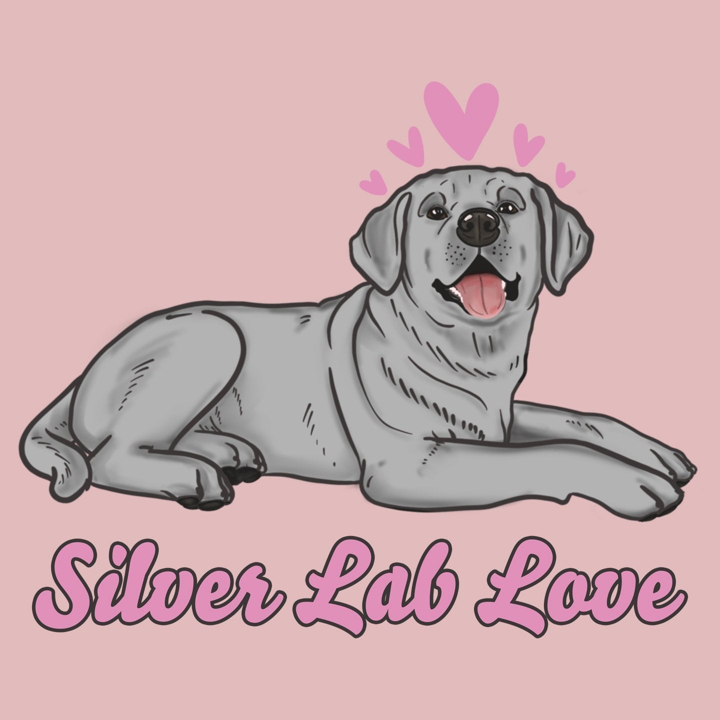 Silver Lab Love - Women's Fitted T-Shirt
