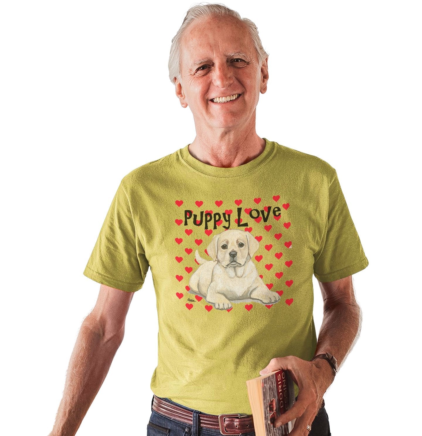 Yellow Lab Puppy Love - Adult Unisex T-Shirt