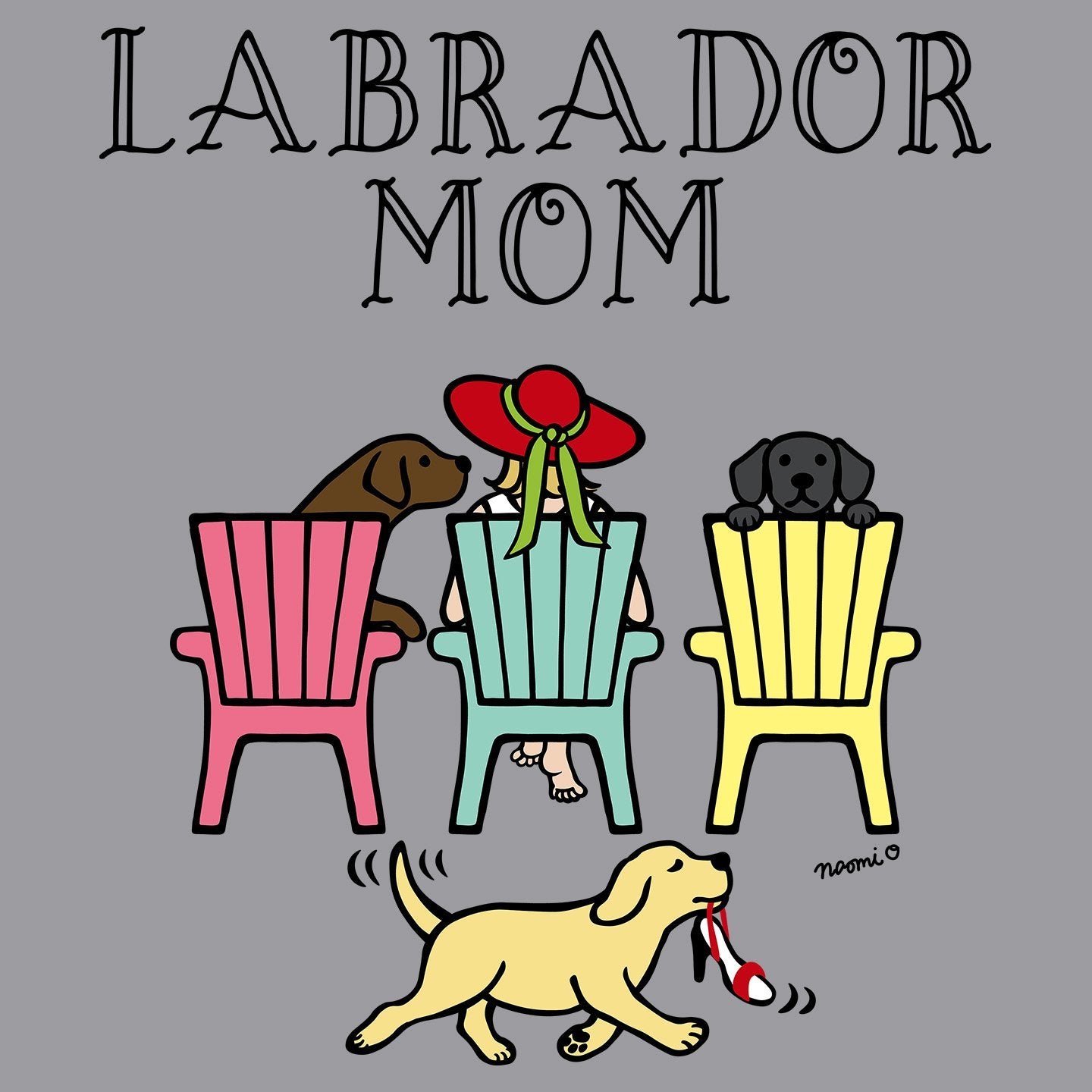 Labrador Dog Mom - Deck Chairs Design - Adult Unisex T-Shirt