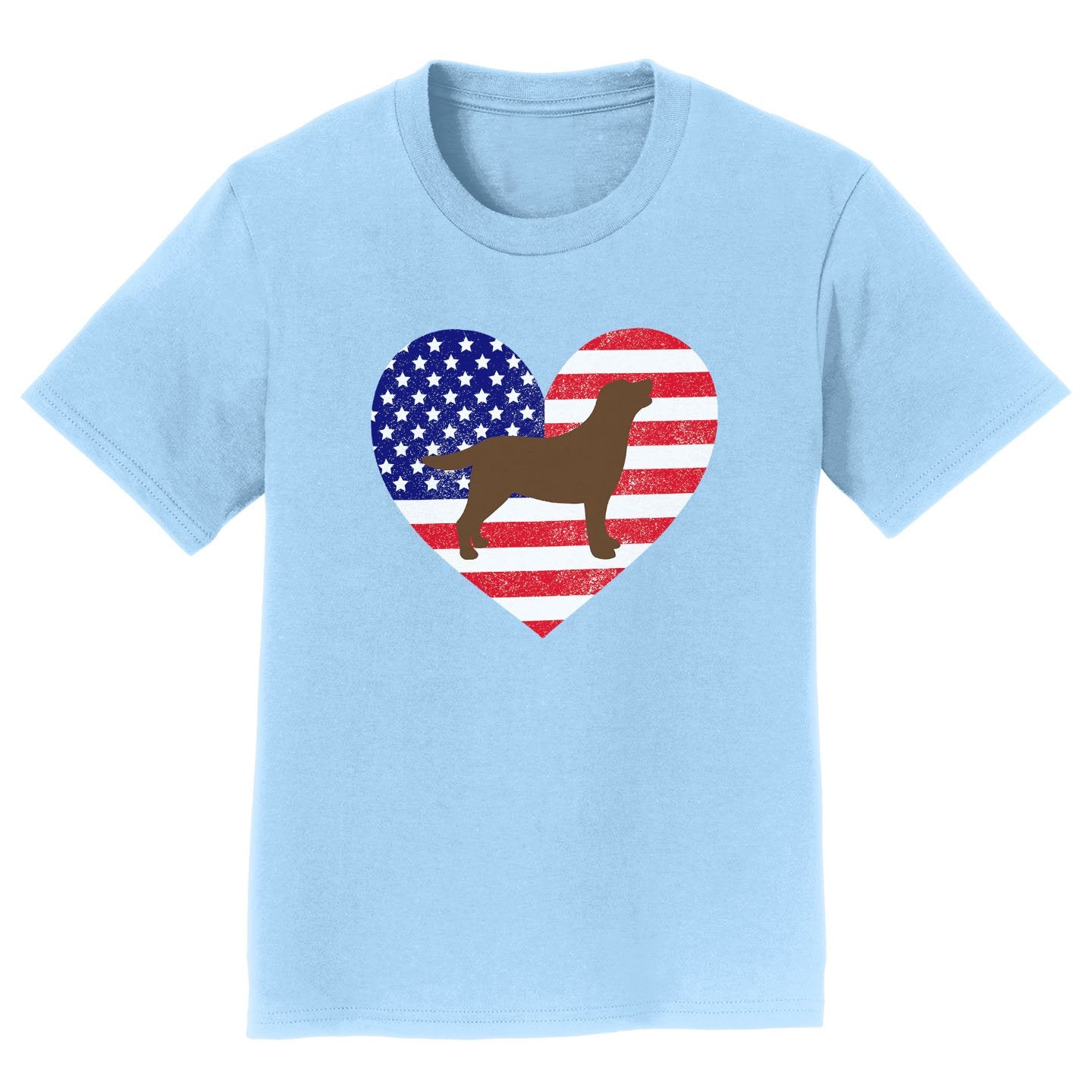 USA Flag Chocolate Lab Silhouette - Kids' Unisex T-Shirt