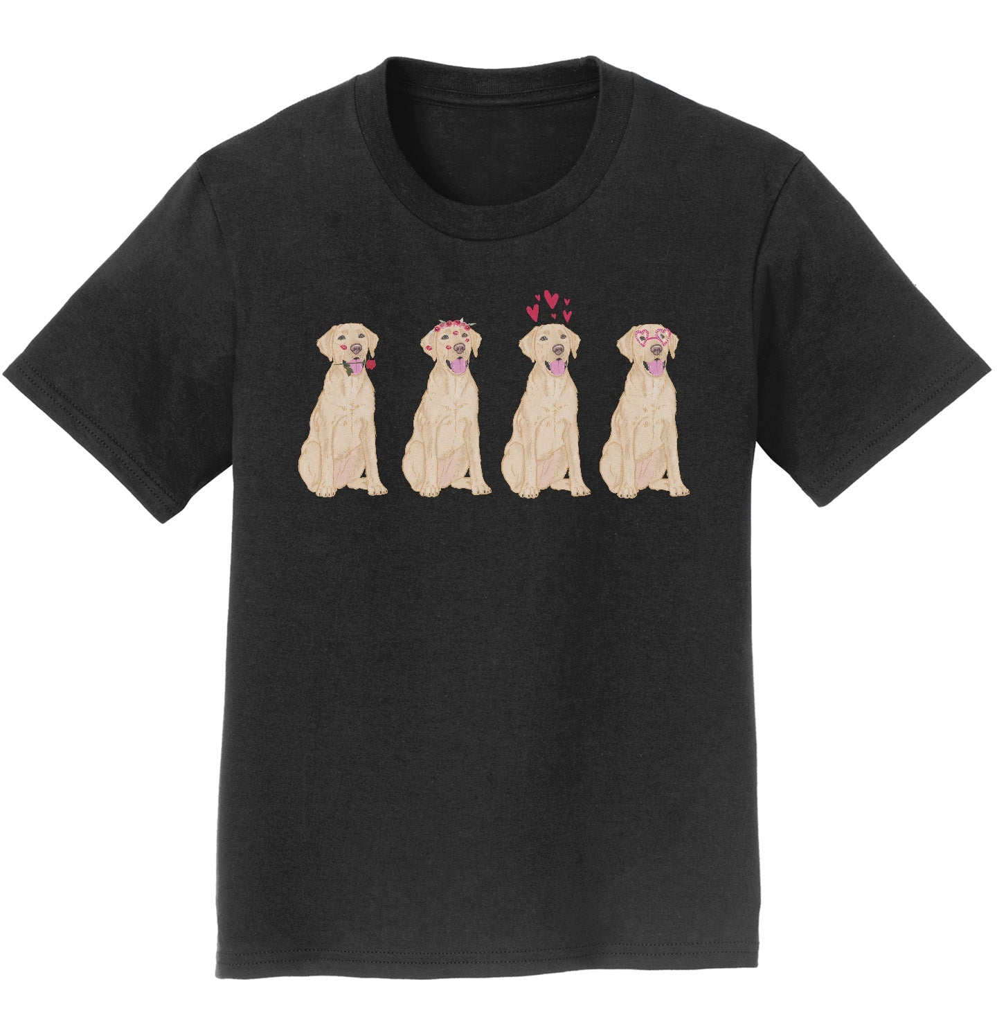 Yellow Lab Love Line Up - Kids' Unisex T-Shirt