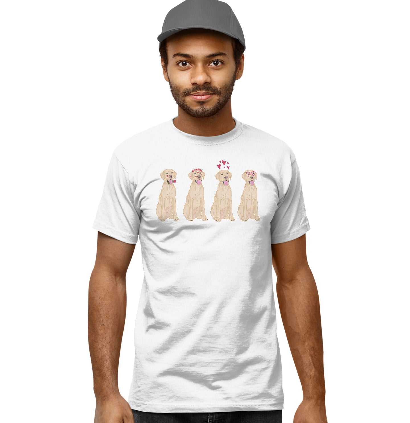 Yellow Lab Love Line Up - Adult Unisex T-Shirt