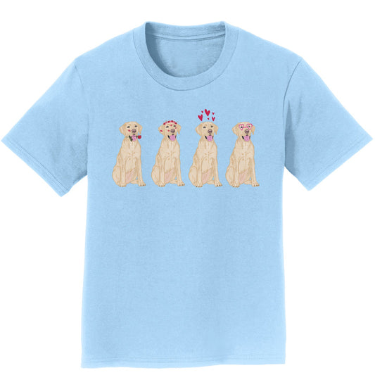 Labradors.com - Yellow Lab Love Line Up - Kids' Unisex T-Shirt