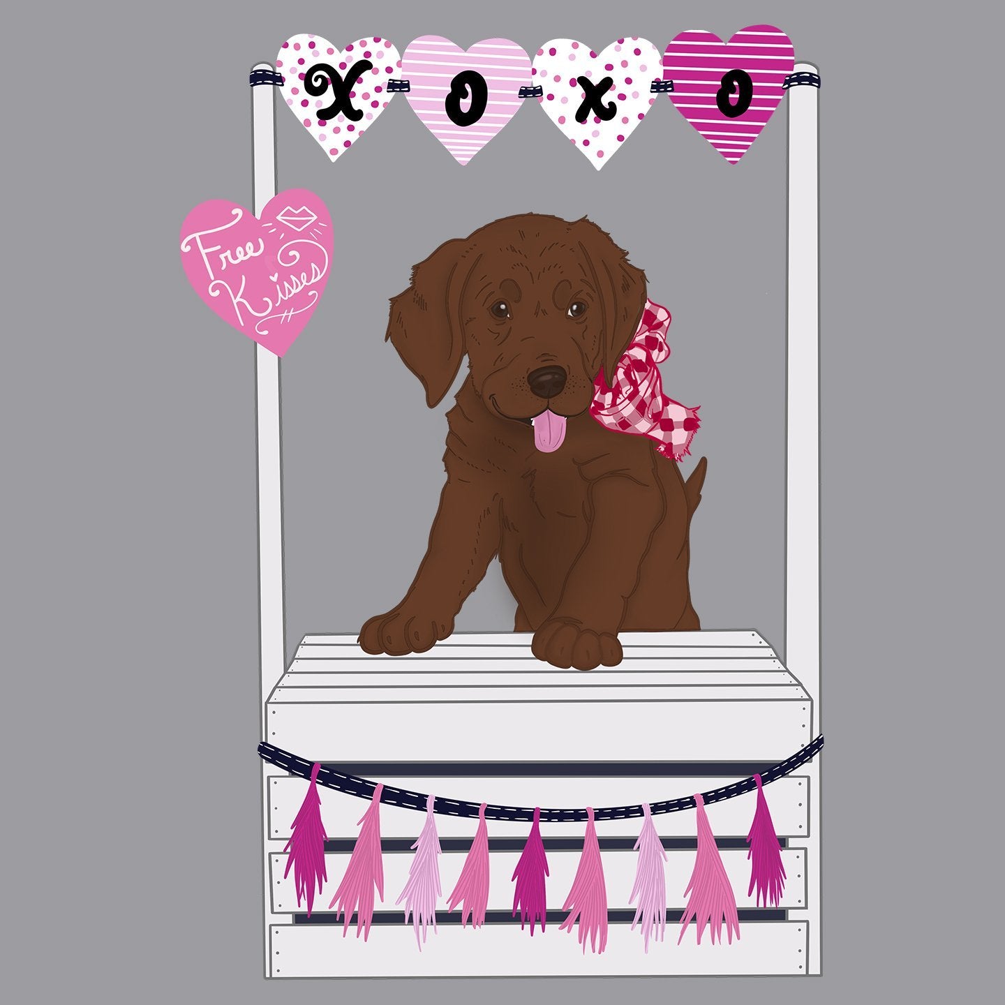 Kissing Booth Chocolate Lab - Kids' Unisex T-Shirt