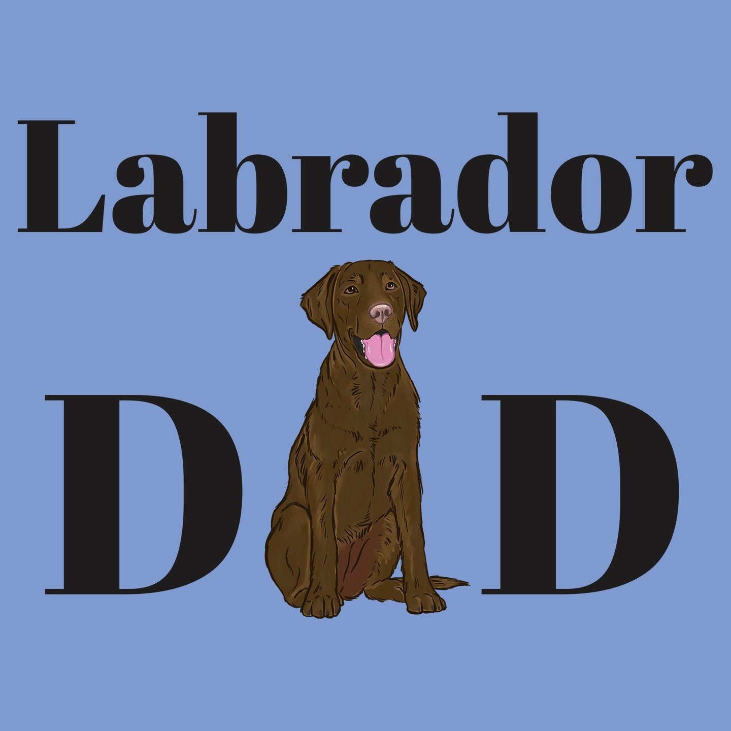 Chocolate Labrador Dad Illustration - Adult Tri-Blend T-Shirt