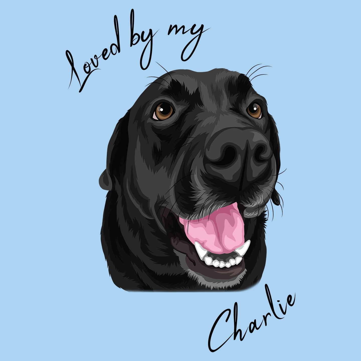 Loved By My Black Lab - Personalized Custom Adult Unisex T-Shirt