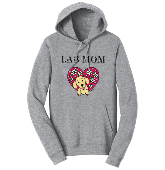 Animal Pride - Flower Heart Yellow Lab Mom - Adult Unisex Hoodie Sweatshirt