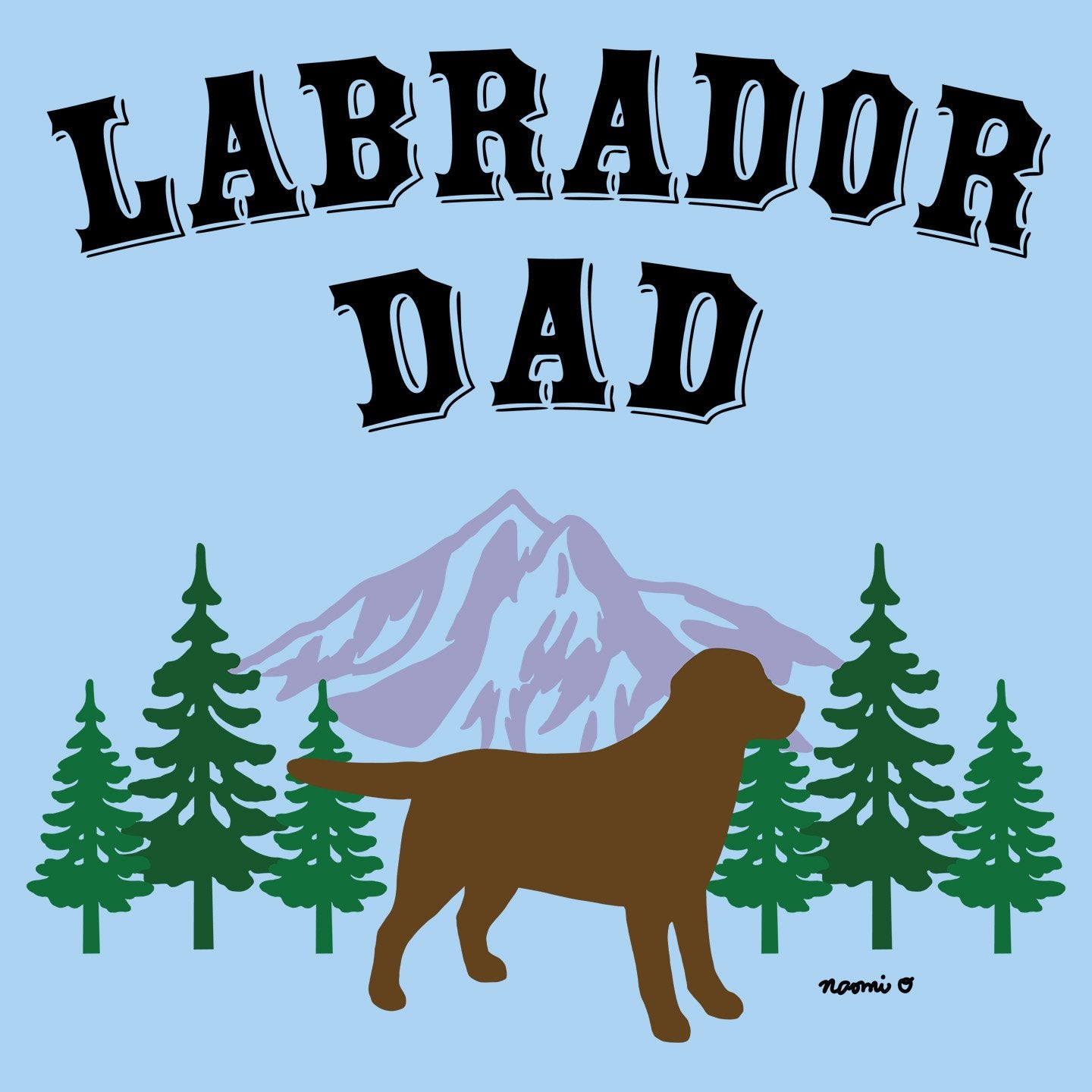 Chocolate Lab Dad Mountain - Adult Unisex T-Shirt