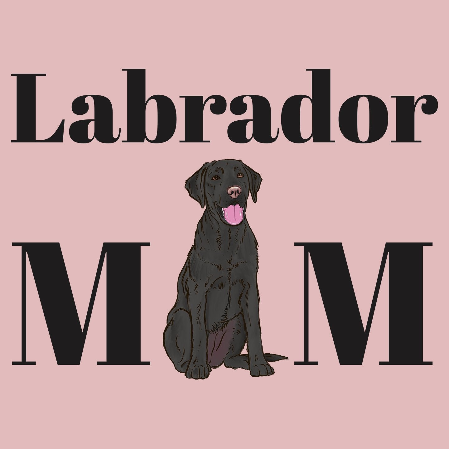 Black Labrador Mom Illustration - Women's Fitted T-Shirt