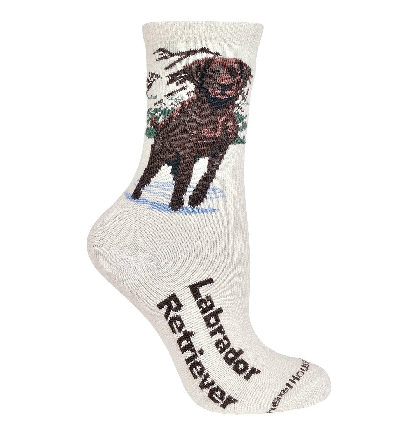 Chocolate Lab - Natural Cotton Crew Socks