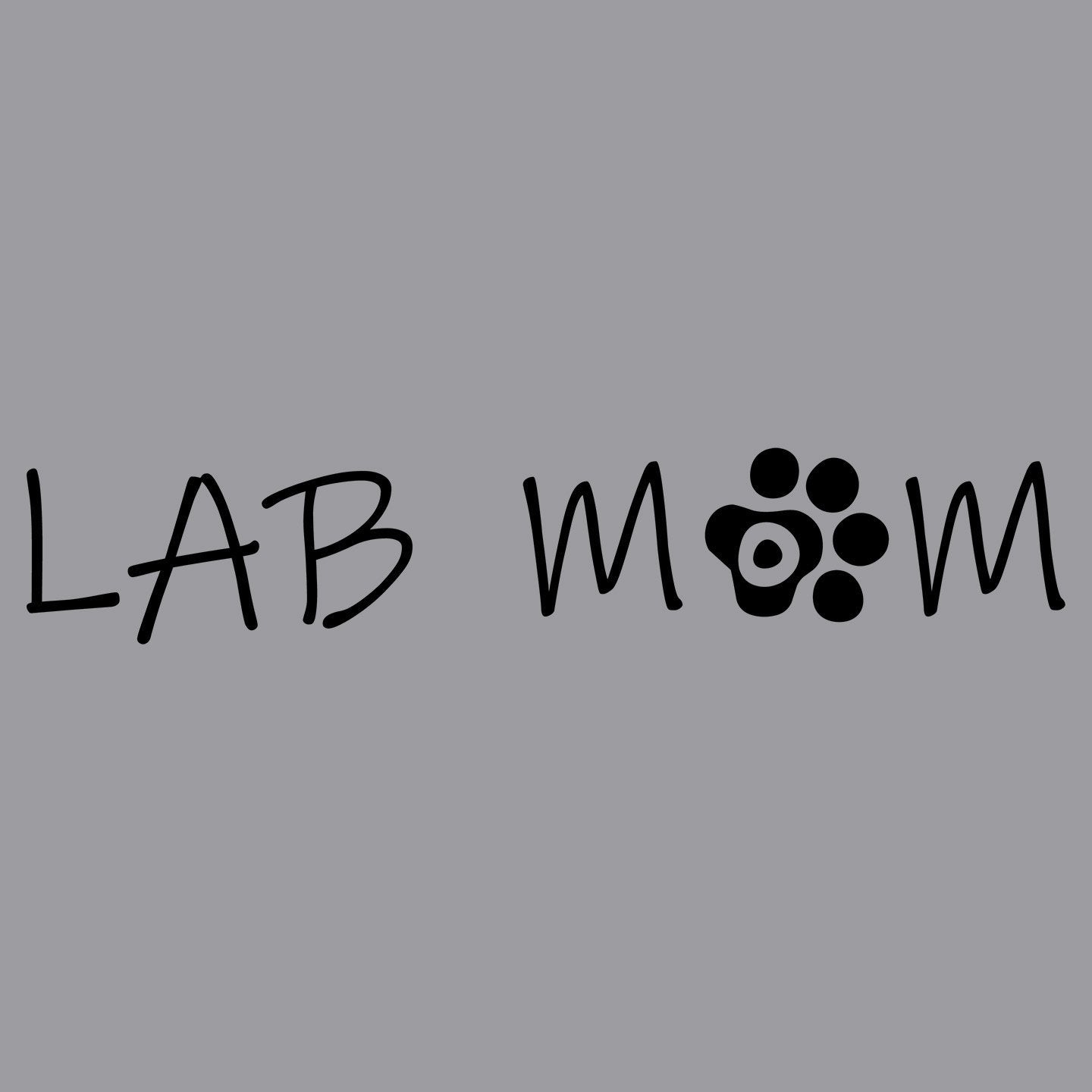 Lab Mom - Paw Text - Women's V-Neck T-Shirt