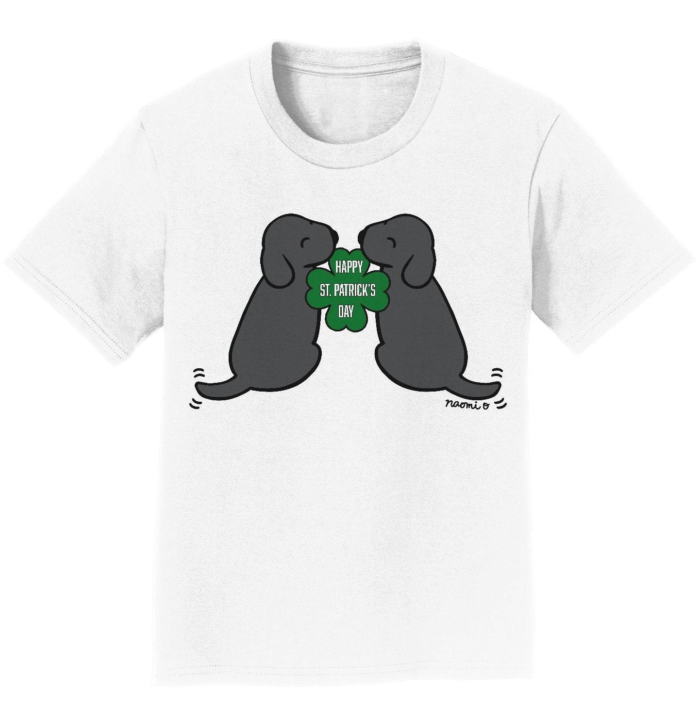 Happy St. Patrick's Day Black Lab Puppies - Kids' Unisex T-Shirt