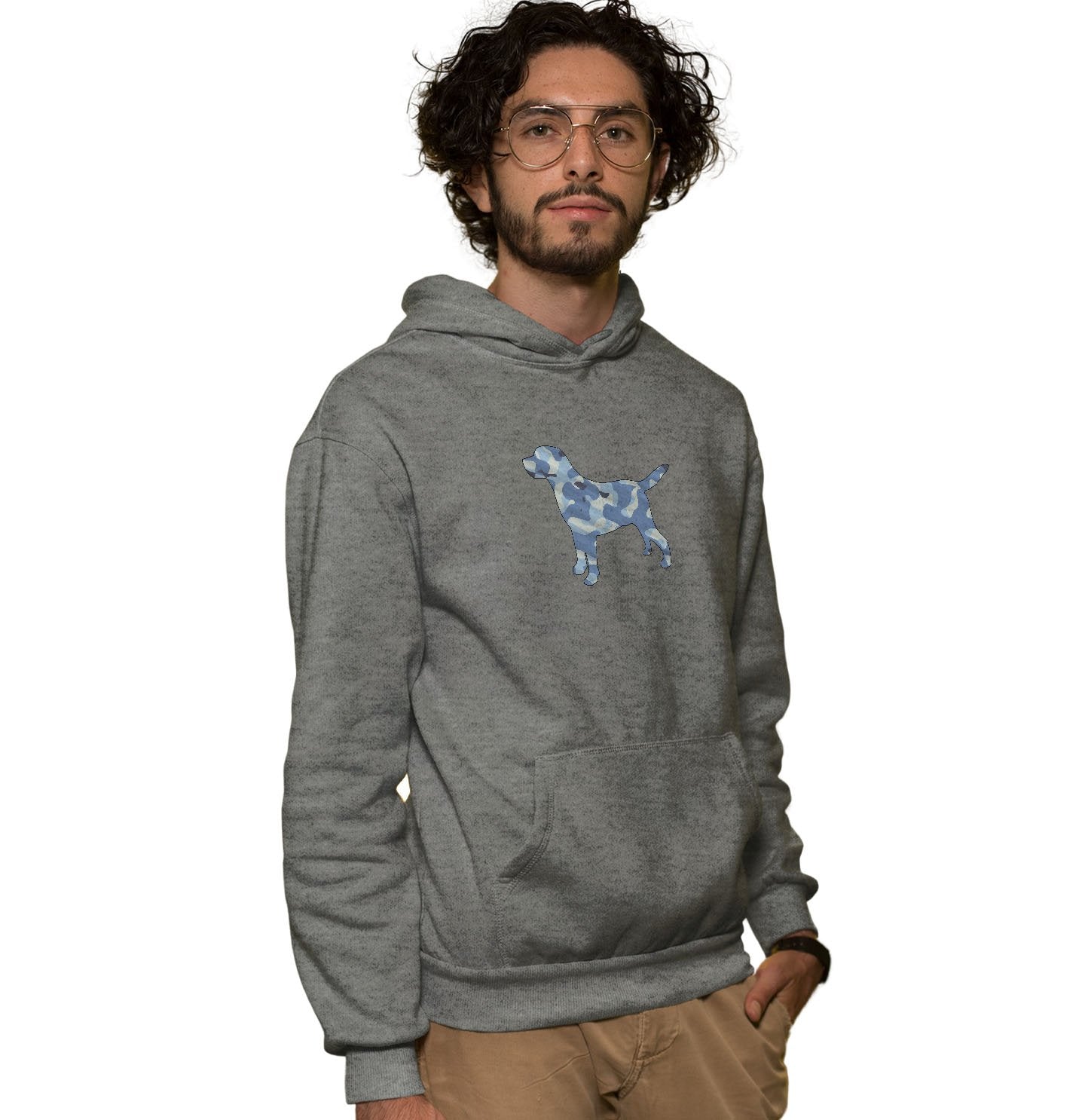 Blue Camouflage Silhouette - Adult Unisex Hoodie Sweatshirt