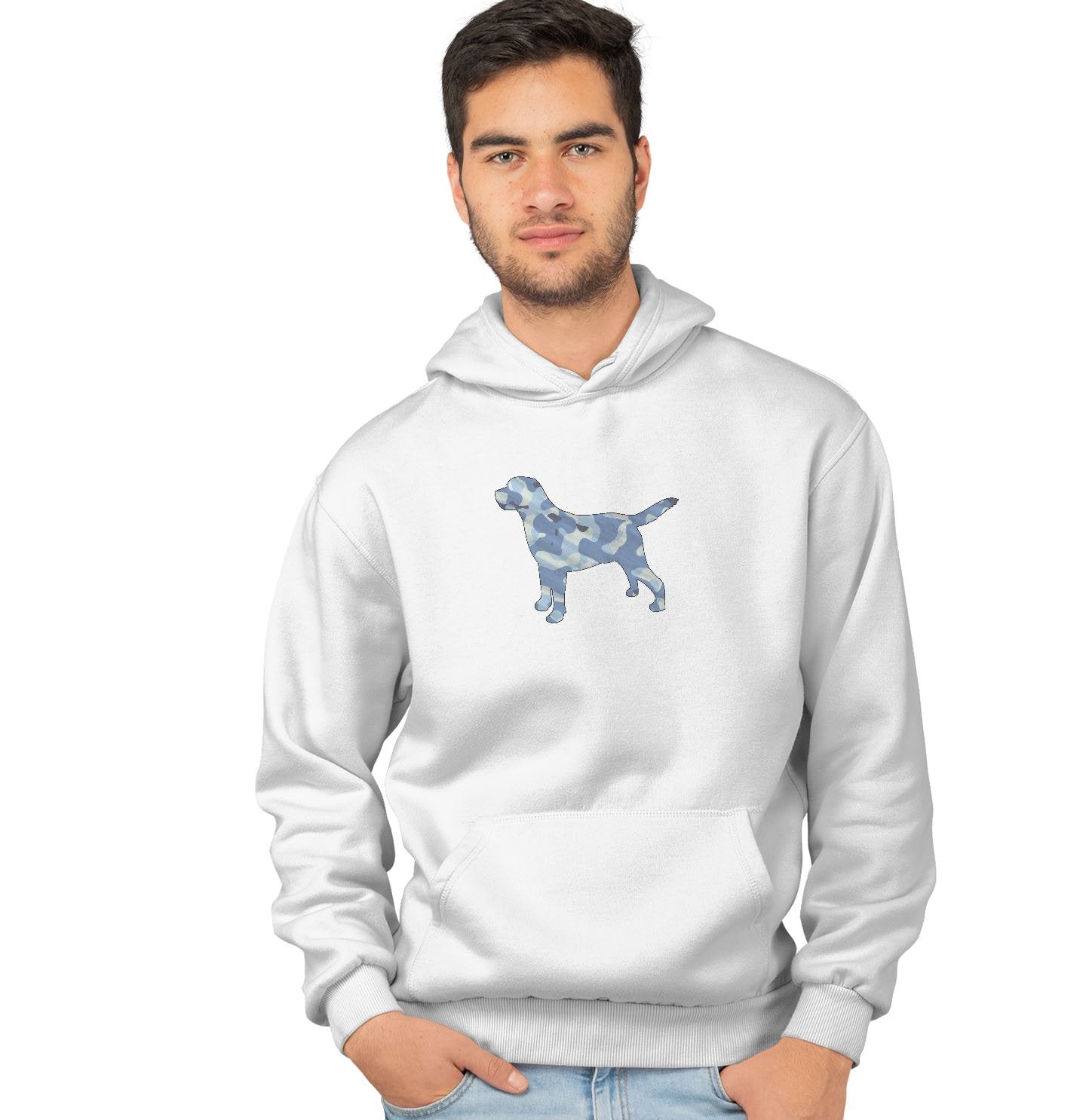 Blue Camouflage Silhouette - Adult Unisex Hoodie Sweatshirt