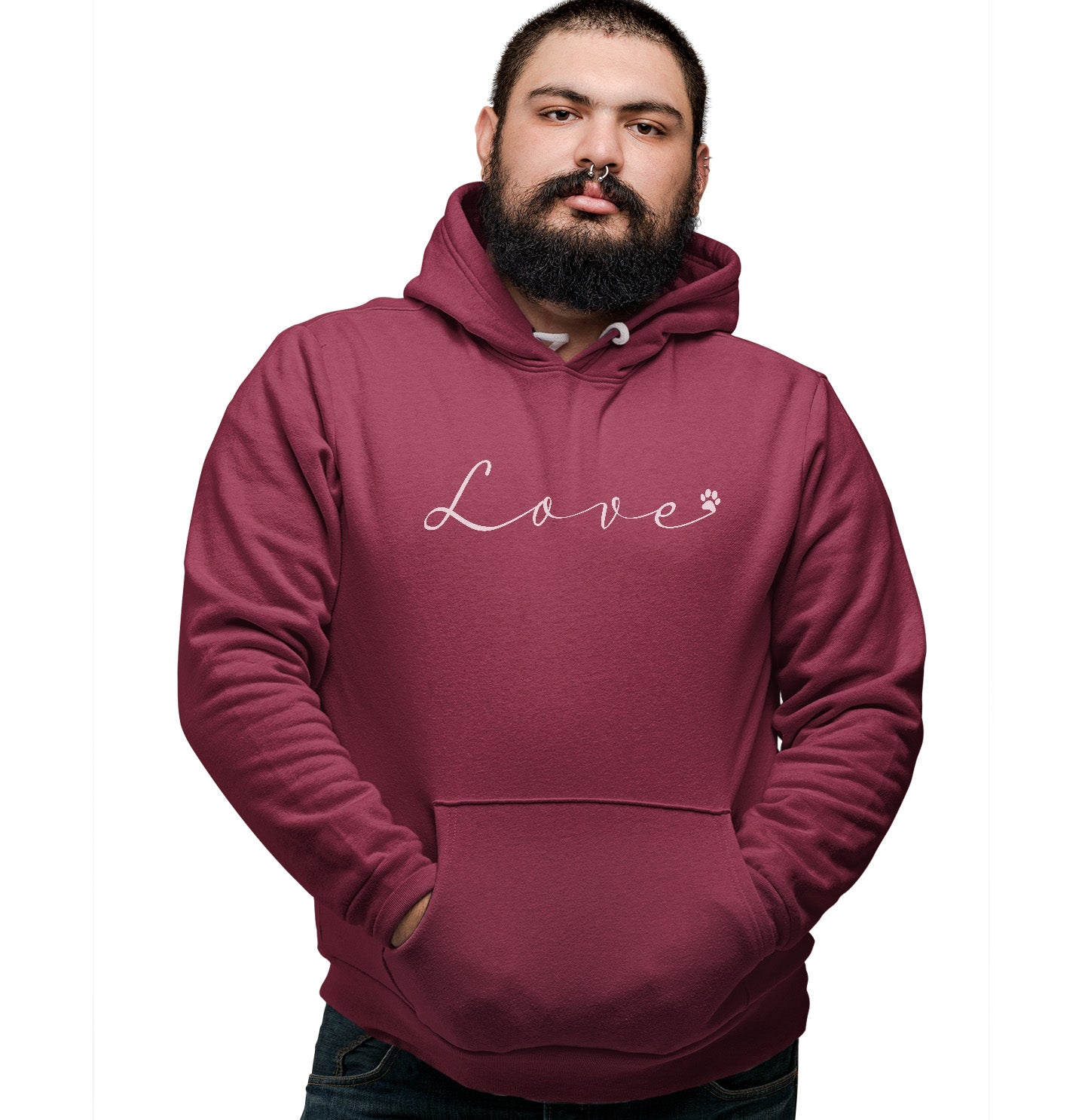 Labradors.com - Love Script Paw - Adult Unisex Hoodie Sweatshirt