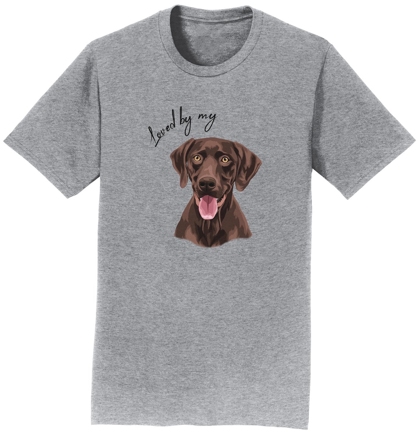 Loved By My Chocolate Lab - Personalized Custom Adult Unisex T-Shirt