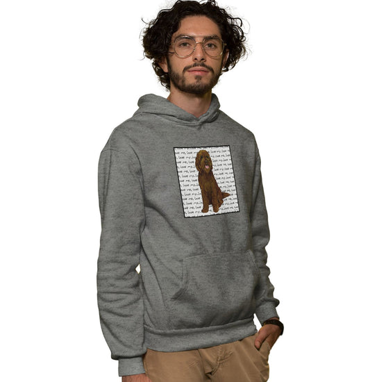 Chocolate Labradoodle Love - Adult Unisex Hoodie Sweatshirt