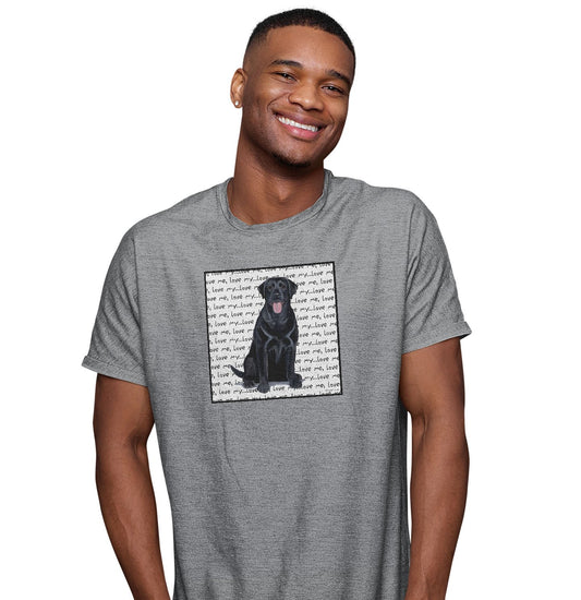 Black Lab Love Text - Adult Unisex T-Shirt