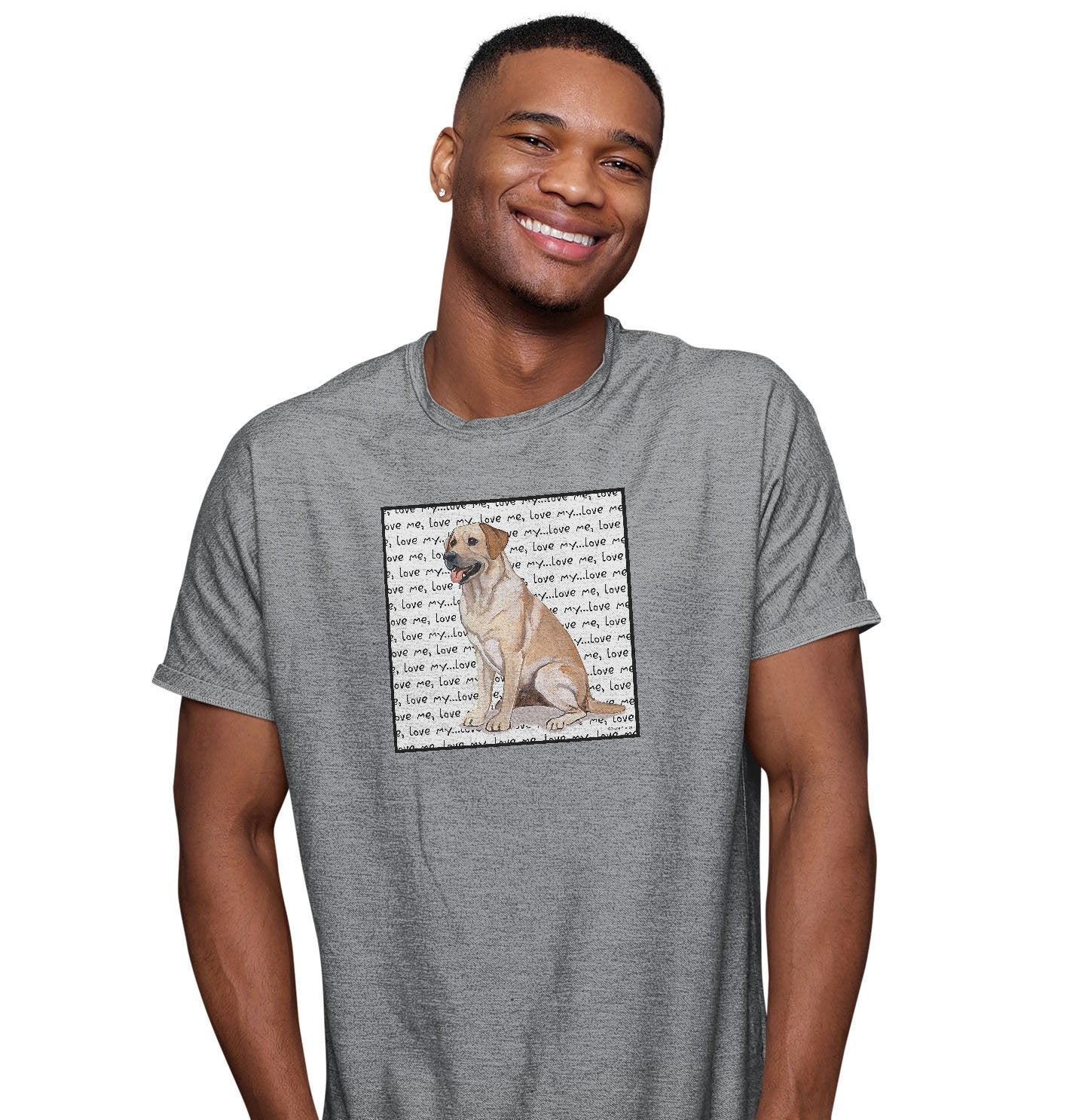 Yellow Lab Love Text - Adult Unisex T-Shirt