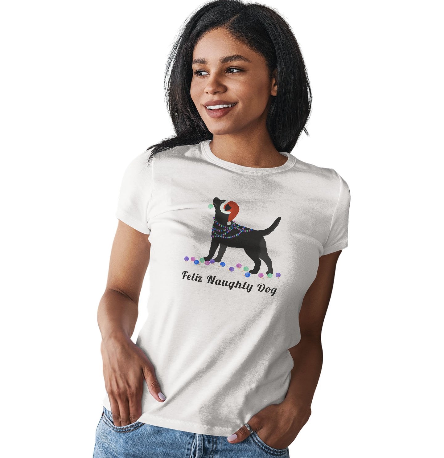 Feliz Naughty Dog Black Lab - Women's Fitted T-Shirt