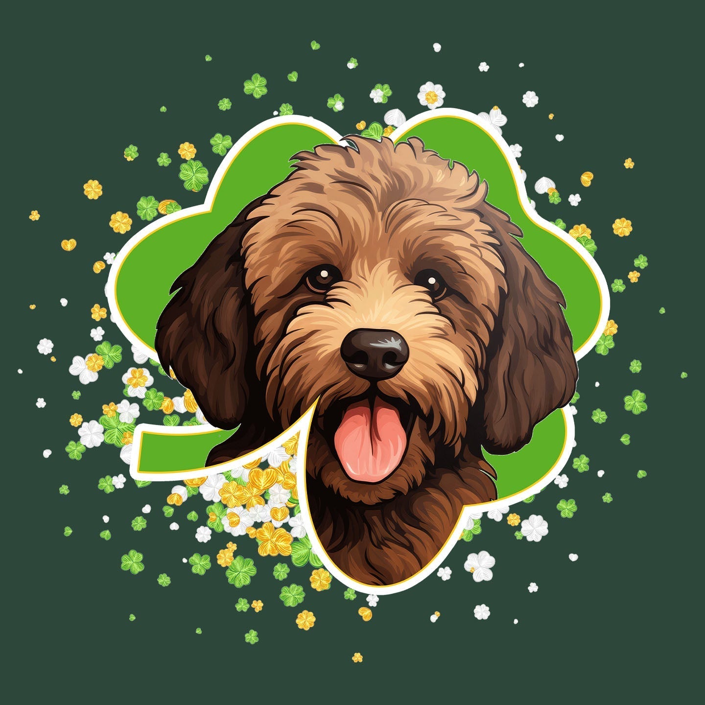 Big Clover St. Patrick's Day Labradoodle (Chocolate) - Adult Unisex T-Shirt