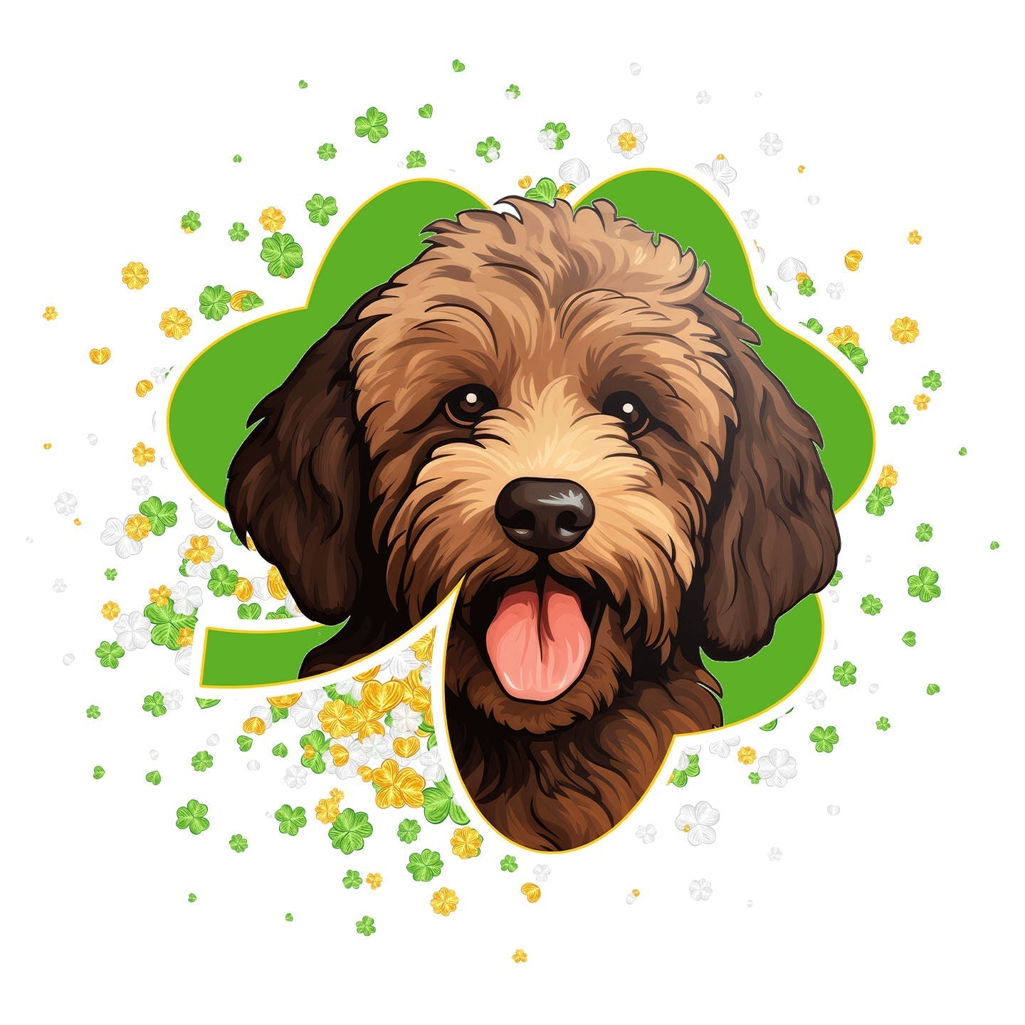 Big Clover St. Patrick's Day Labradoodle (Chocolate) - Women's Fitted T-Shirt