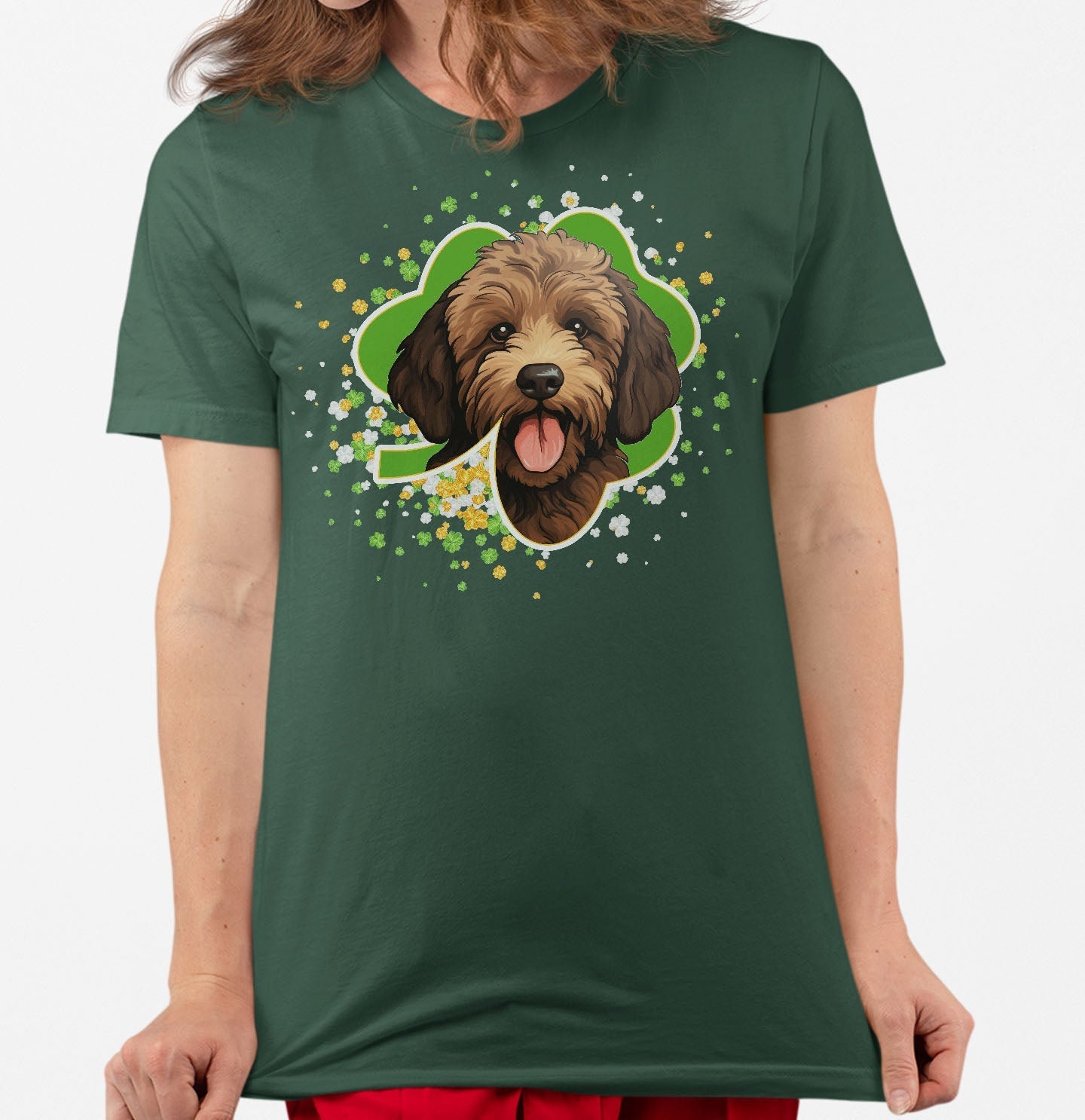 Big Clover St. Patrick's Day Labradoodle (Chocolate) - Adult Unisex T-Shirt