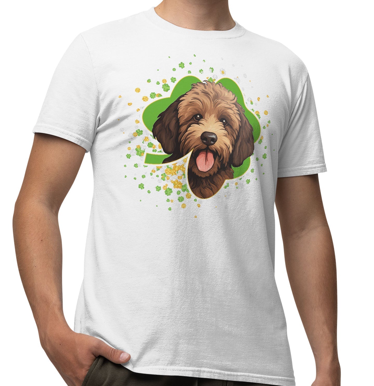 Big Clover St. Patrick's Day Labradoodle (Chocolate) - Adult Unisex T-Shirt