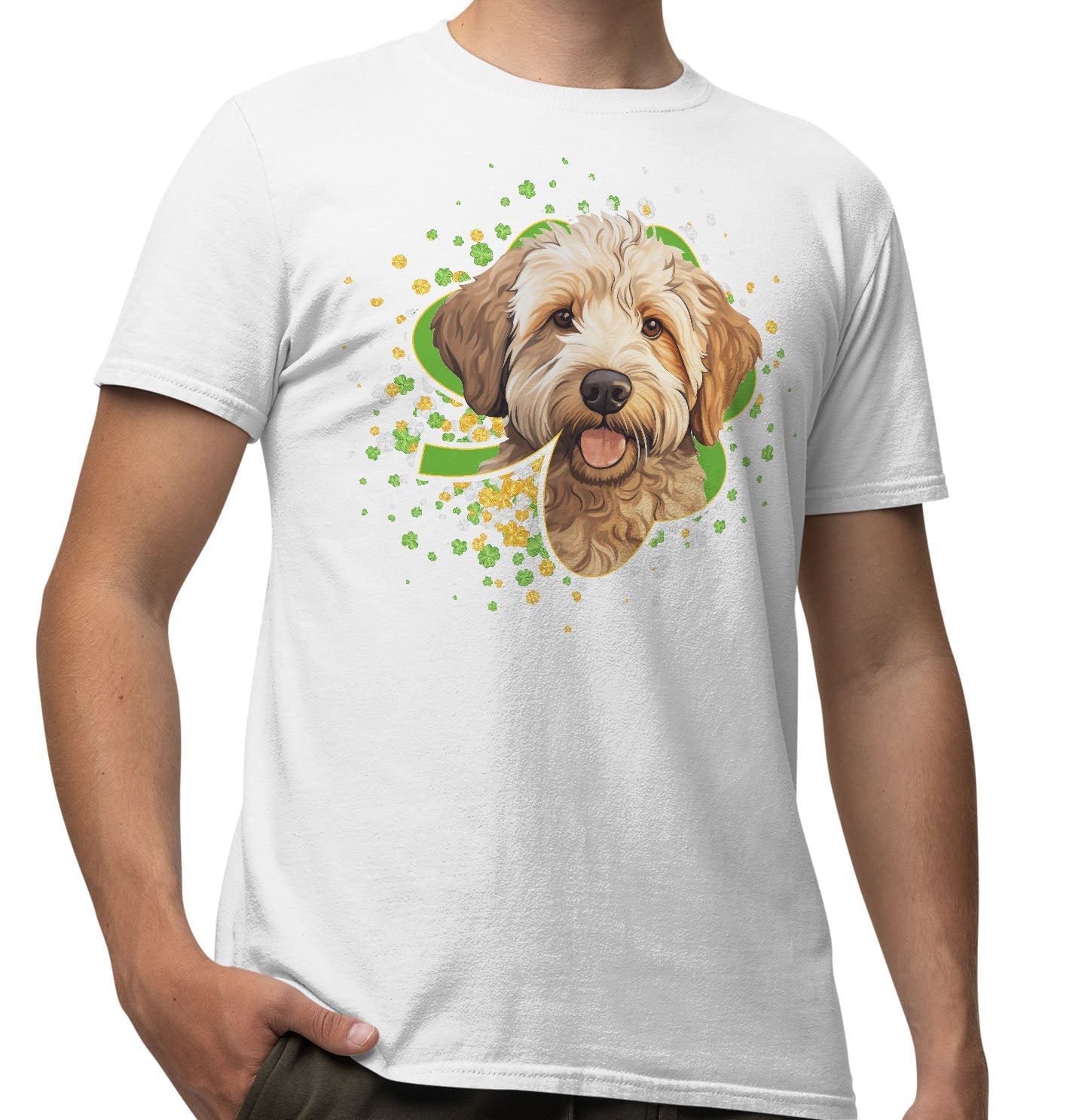 Big Clover St. Patrick's Day Labradoodle (Yellow) - Adult Unisex T-Shirt