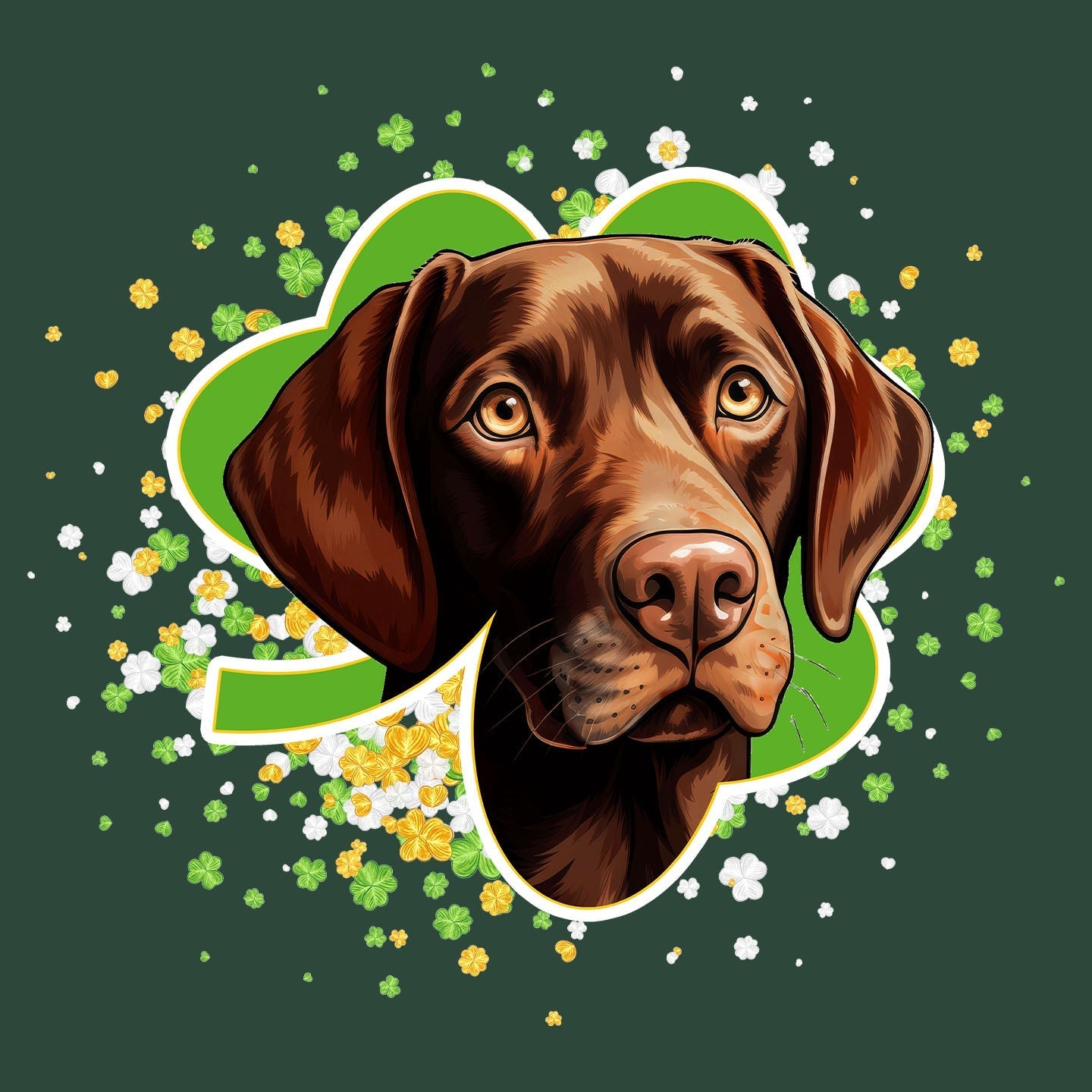 Big Clover St. Patrick's Day Labrador Retriever (Chocolate) - Adult Unisex T-Shirt