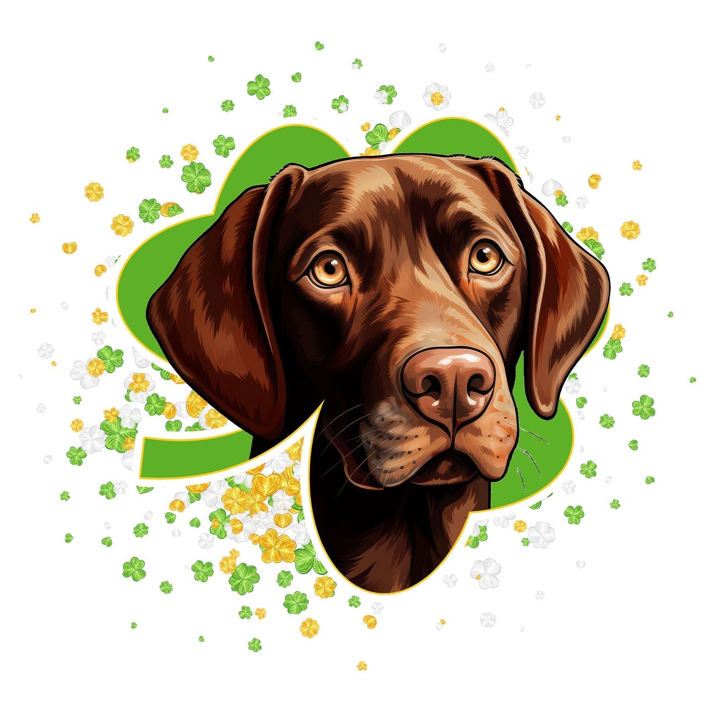 Big Clover St. Patrick's Day Labrador Retriever (Chocolate) - Women's Fitted T-Shirt
