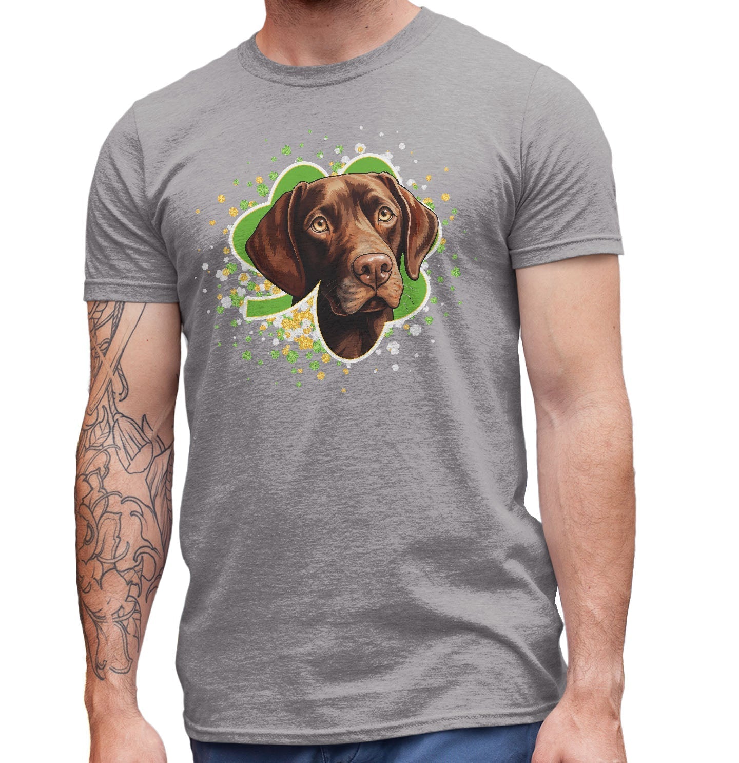 Big Clover St. Patrick's Day Labrador Retriever (Chocolate) - Adult Unisex T-Shirt